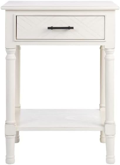 SAFAVIEH Home Collection Peyton Distressed White 1-Drawer Lower Shelf Accent by SAFAVIEH