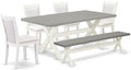 East West Furniture X097MZ001-6 6 Piece Kitchen Table Set Contains a Rectangle by EastWestFurniture