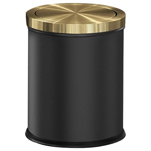 4GAL Bathroom Trash Can with Lid, Small Trash Can with Bronze lid, by LEASYLIFE