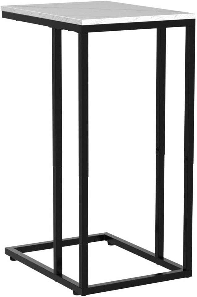 C Shaped Side Table Set of 2, Marble End Table - Image 4