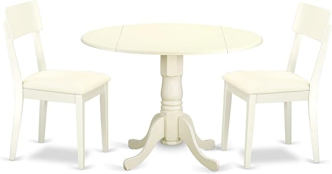 East West Furniture DLAD3-LWH-LC 3 Piece Dining Room Furniture Set Contains a by EastWestFurniture