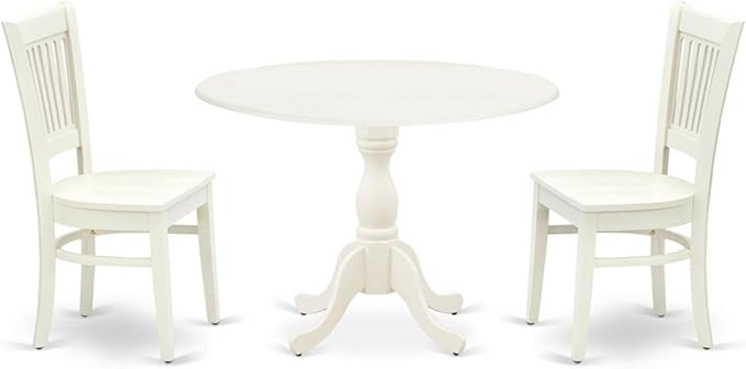 East West Furniture DMVA3-LWH-W 3 Piece Kitchen Table & Chairs Set Contains a by EastWestFurniture