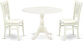 East West Furniture DMVA3-LWH-W 3 Piece Kitchen Table & Chairs Set Contains a by EastWestFurniture