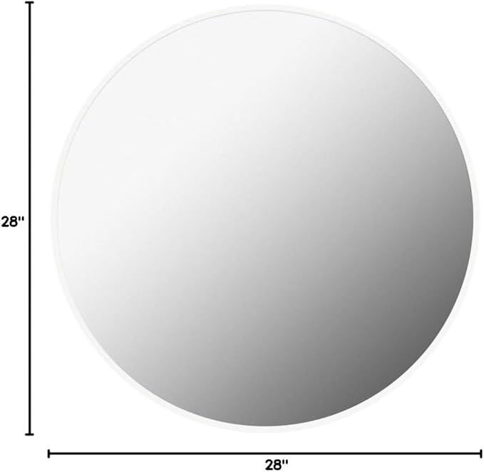 FrameWorks 28" Deluxe Contemporary White Circular Aluminum Mirror - Image 9