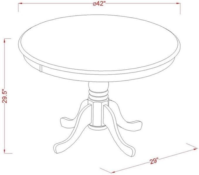 East West Furniture HLWE5-BCH-W 5 Piece Modern Dining Table Set Includes a - Image 5