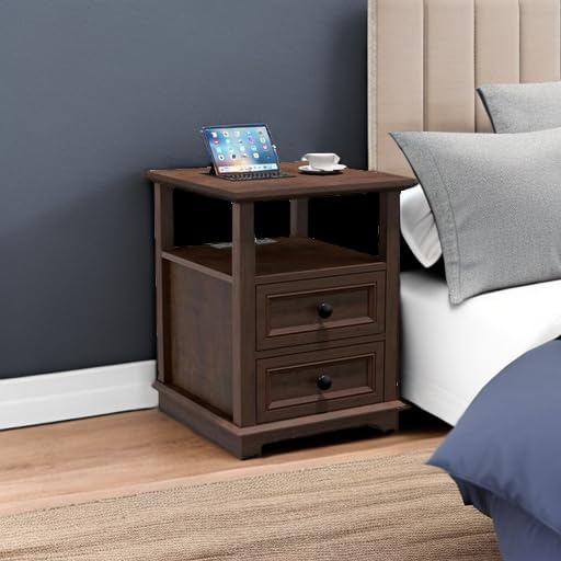 24" Tall End Table with Charging Station, Double 18W Fast Charge End Table - Image 5