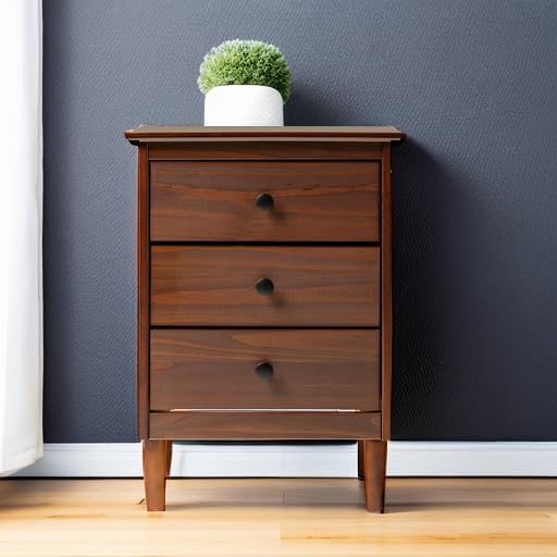 Walker Edison Traditional Wood 3 Drawer Nightstand Side Table Bedroom Storage - Image 3