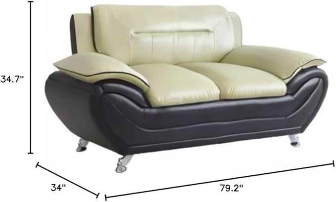 Container Furniture Direct Michael Modern Faux Leather Upholstered Stainless - Image 2