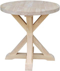 IC International Concepts, Sierra Round End Table, Solid Wood, Real Parawood by InternationalConcepts