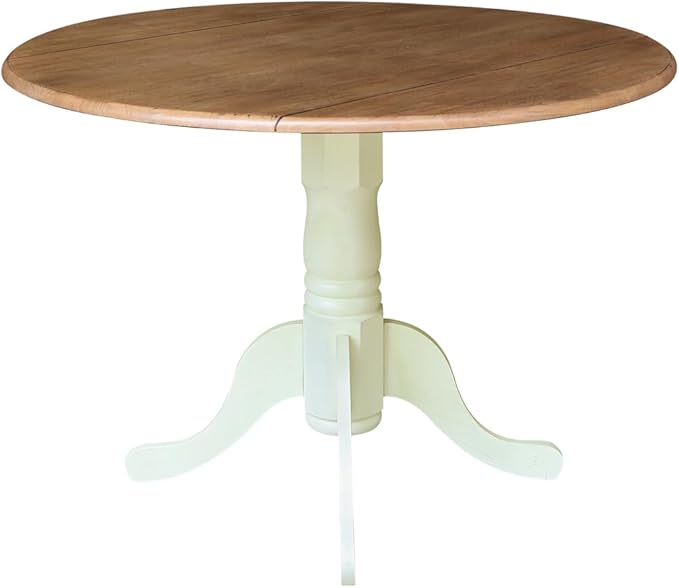IC International Concepts 42" Round Dual Drop Leaf Pedestal Dining Table by InternationalConcepts