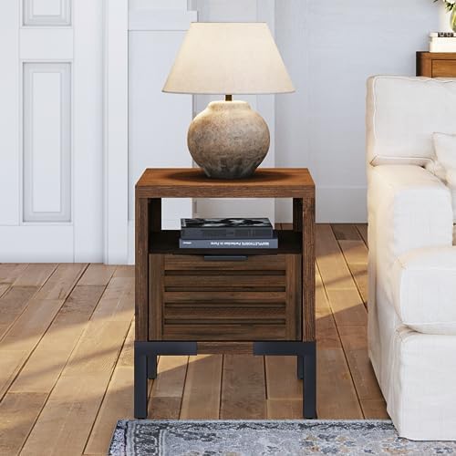 Bme Millie Solid Acacia Wood Rustic Nightstand - Image 4