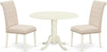 East West Furniture DLBR3-WHI-02 3 Piece Modern Dining Table Set Contains a by EastWestFurniture