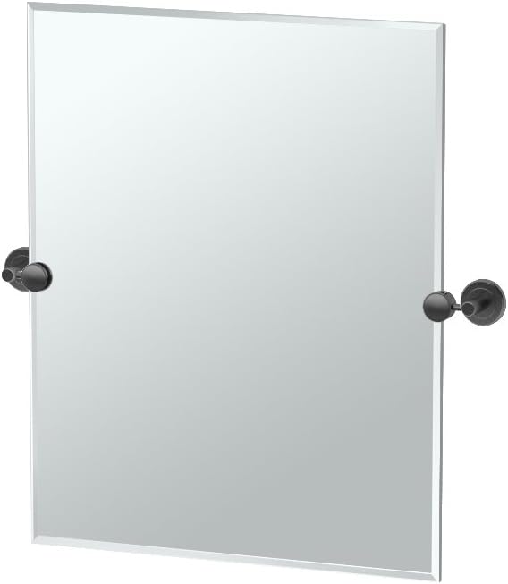 Gatco 4249MXSM II Latitude Small Wall Rectangle Mirror Matte Black, 24 H x 19.5 by Gatco