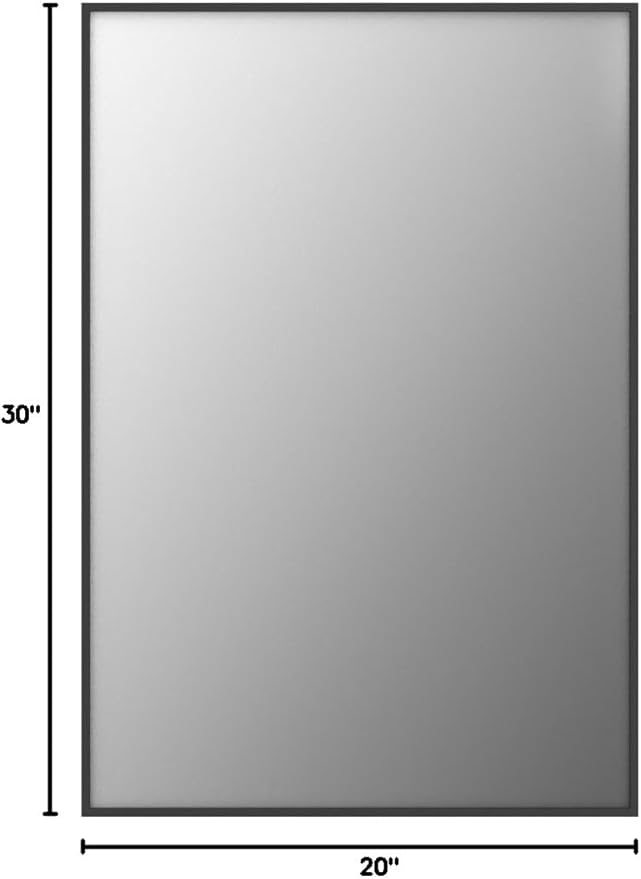 20x30 Inch Black Bathroom Mirror, Copper-Free Mirror, Aluminum Alloy Frame - Image 9