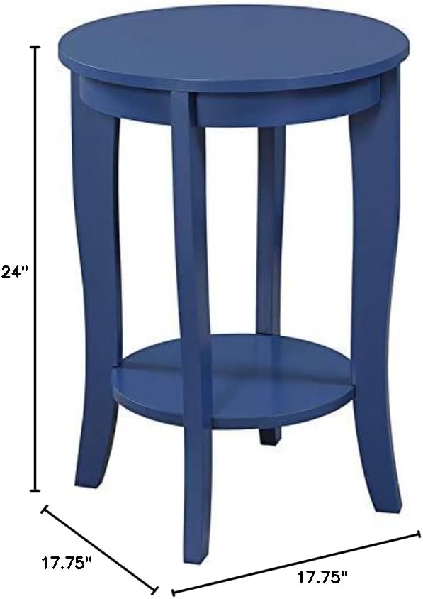 Convenience Concepts American Heritage Round End Table, Cobalt Blue - Image 9