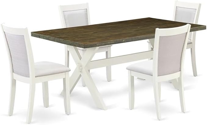 East West Furniture X077MZ001-5 5 Piece Dining Table Set Includes a Rectangle by EastWestFurniture