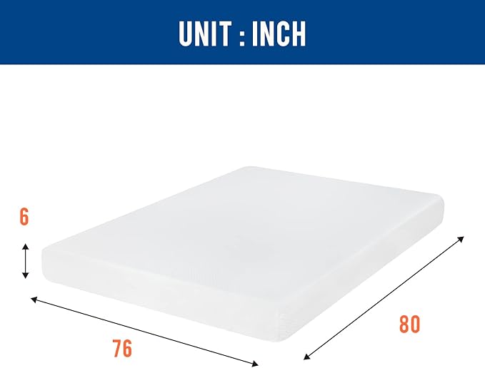 FDW | 6 Inch King Mattress | Medium Firm | Gel Memory Foam Mattress | White | - Image 2