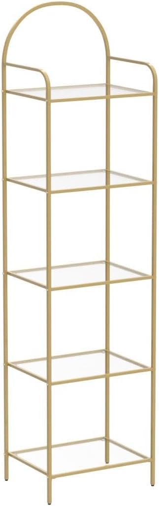 Bookcase Bookshelf, Tempered Glass Bookshelves, Slim Shelving Unit - Image 4