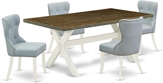 East West Furniture X077SI215-5 5 Piece Kitchen Table & Chairs Set Includes a by EastWestFurniture