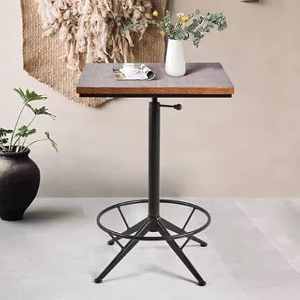 Diwhy Industrial Design Bar Table Height Adjustable 30.3-35.4in Kitchen Dining by Diwhy