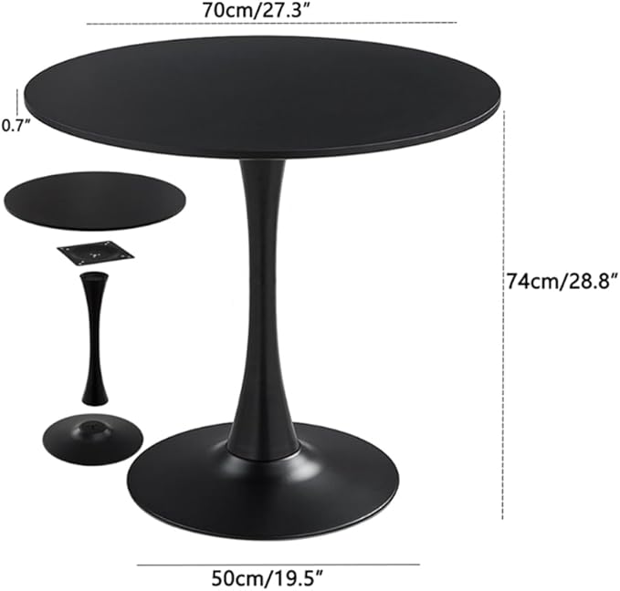 27.3" Tulip Dining Table, Mid-Century Modern Style, Round MDF Top - Image 2