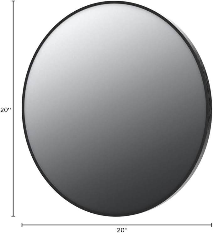 FrameWorks 20" Deluxe Contemporary Black Circular Aluminum Mirror - Image 9