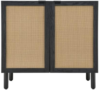 Sango Orre 2-Door Cabinet, Modern Black Storage Cabinet by Sango
