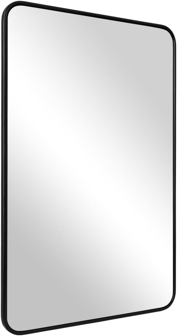 ANDY STAR Black Rectangle Mirror, 24x36 Inch Stainless Steel Metal Frame by ANDYSTAR