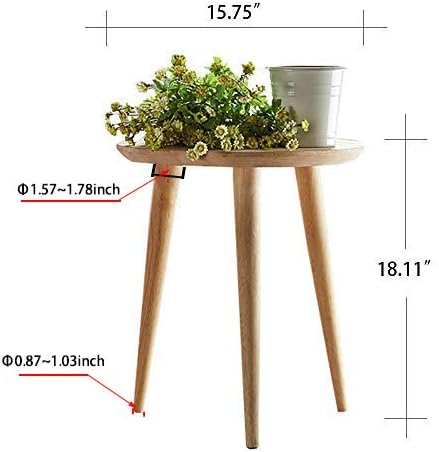WoodShine Side Table Small Round Solid Wood Sofa End Tables Accent Nesting - Image 3