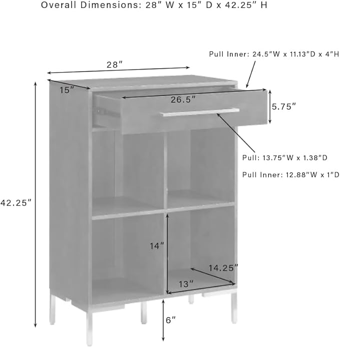 Crosley Furniture Juno Cube Bookcase and Record Player Stand - Image 3