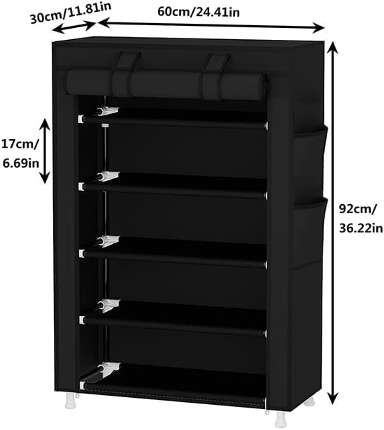 Calmootey 5 Tier Shoe Rack Organizer, Portable Shoe Shelf - Image 3