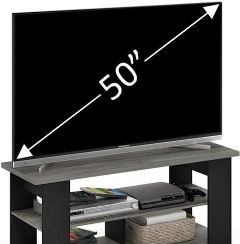 Furinno JAYA TV Stand, French Oak Grey/Black - Image 8