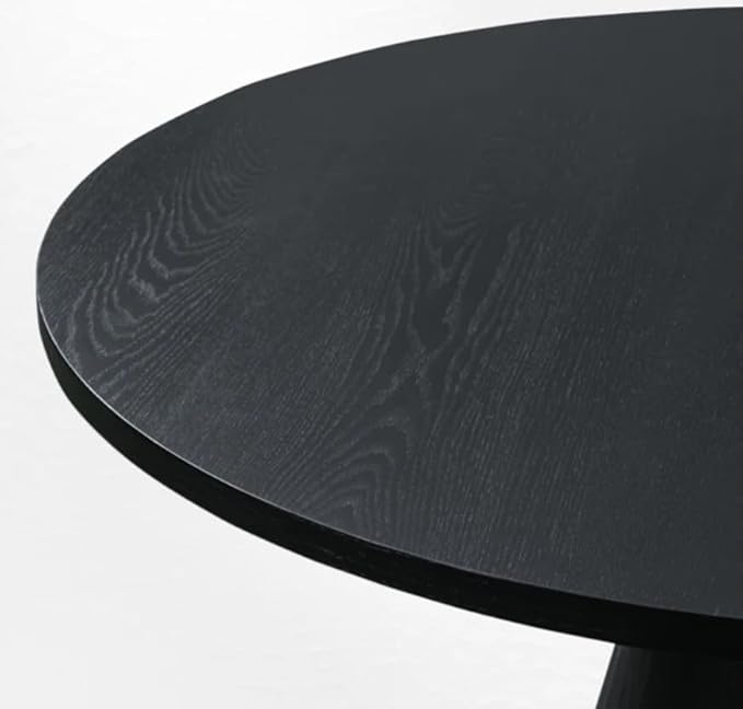 Black Pedestal Side Table 14.56'' Dia, Modern Accent End Table, Fluted Base - Image 6