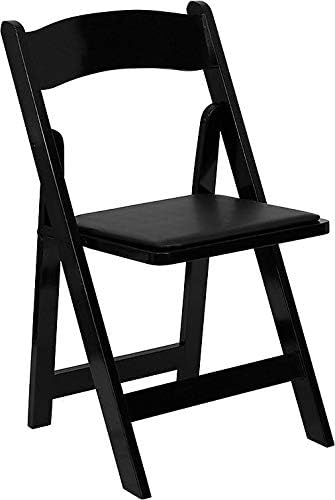 Flash Furniture 4 Pack HERCULES Series Black Wood Folding Chair - Image 6