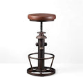 Vintage Swivel Bar Stools Industrial Leather Seat Bar Stool Fire Hydrant Design by BOKKOLIK