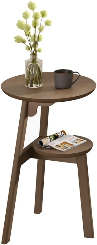 ChooChoo Round End Table for Small Spaces, Narrow Side Table, Accent Table - Image 8