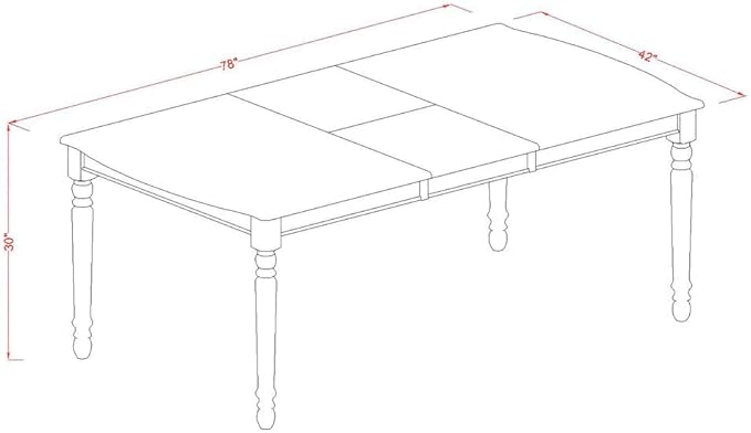 East West Furniture DOT-LWH-T Dover Modern Kitchen Table - Image 3