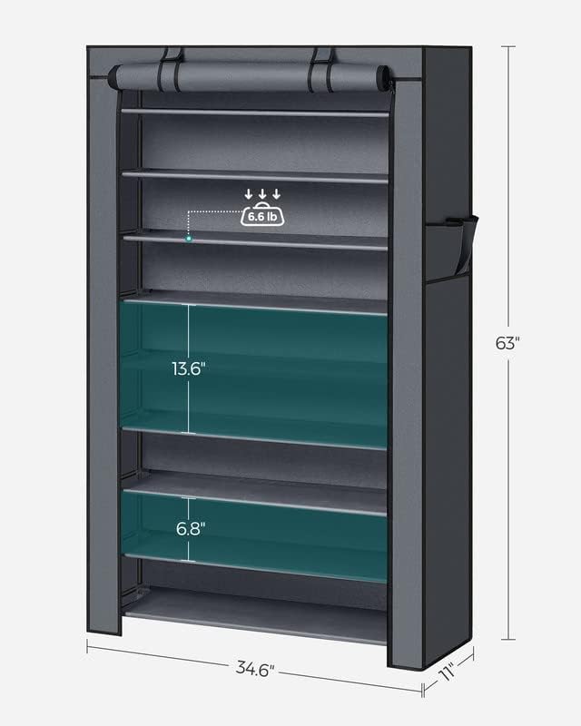 SONGMICS Shoe Rack with Non-Woven Fabric Cover, 9 Tier Storage Shelf - Image 3