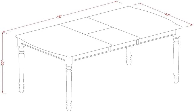East West Furniture DOT-BCH-T Dover Kitchen Dining Table - Image 3