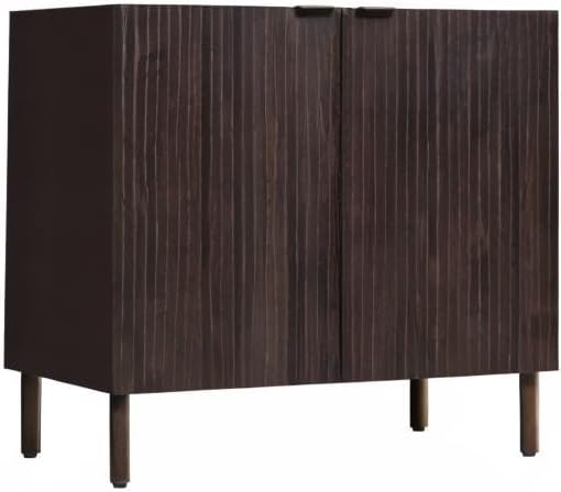 Sango Merk 2-Door Cabinet, Modern Walnut Storage Cabinet - Image 7