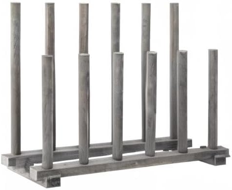 MyGift Vintage Weathered Gray Solid Wood Floor Standing Boot Holder Rack - Image 8