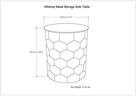 SIMPLIHOME Whitney Industrial 17 inch Wide Metal Storage Accent Side Table in - Image 9