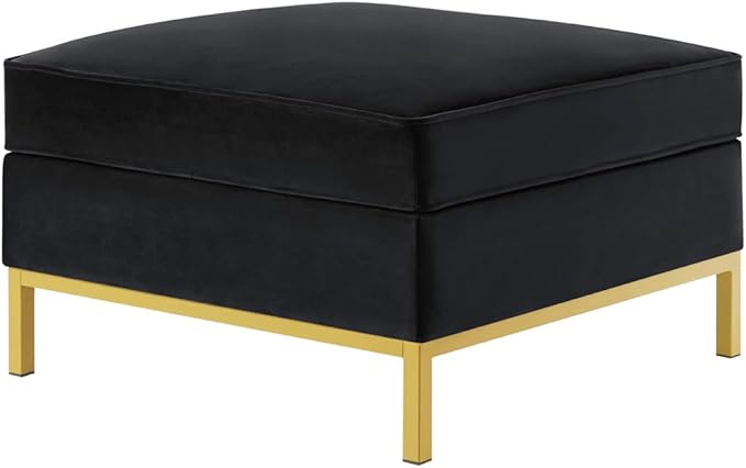 24KF Large Velvet Ottoman, Upholstered Padded Cushion Ottoman Table, Large Foot - Image 4