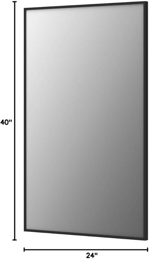 24x40 Inch Black Bathroom Mirror, Copper-Free Mirror, Aluminum Alloy Frame - Image 10