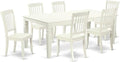 East West Furniture LGDA7-LWH-W 7 Piece Dining Table Set Consist of a Rectangle by EastWestFurniture
