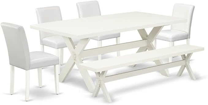 East West Furniture X027AB264-6 6 Piece Dining Table Set Contains a Rectangle by EastWestFurniture