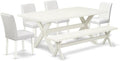 East West Furniture X027AB264-6 6 Piece Dining Table Set Contains a Rectangle by EastWestFurniture