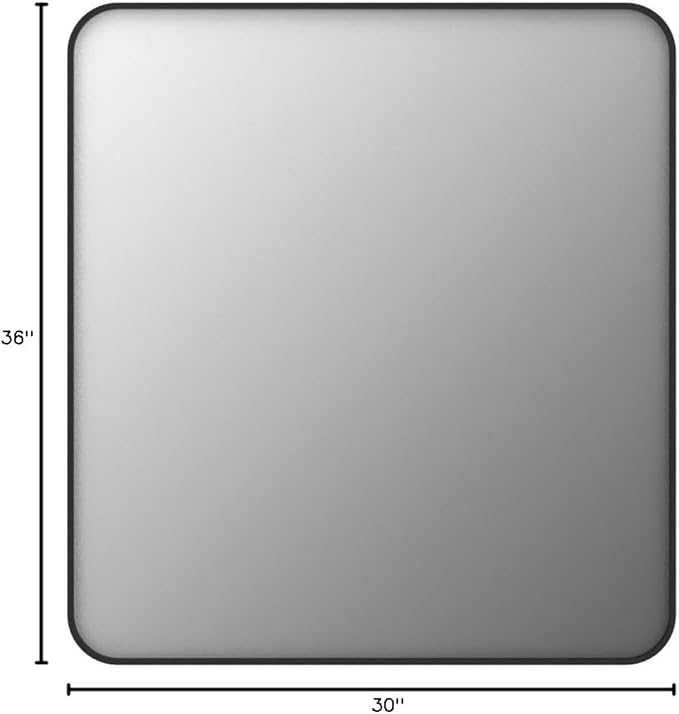 30x36 Black Matte Bathroom Mirror, Rectangle Framed Vanity Mirror - Image 9