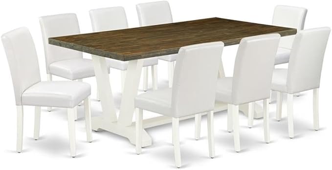 East West Furniture V077AB264-9 9 Piece Modern Dining Table Set Includes a by EastWestFurniture