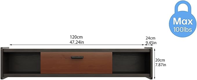 47'' Floating TV Stand, Wall Mounted TV Console, Floating TV Cabinet, Under TV - Image 6